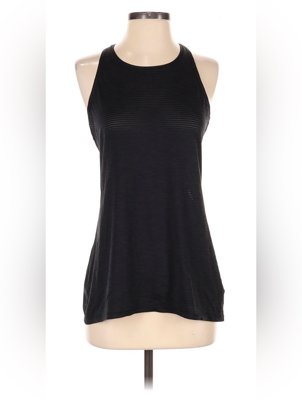 Athleta Black Ribbed High-Neck Tank Top